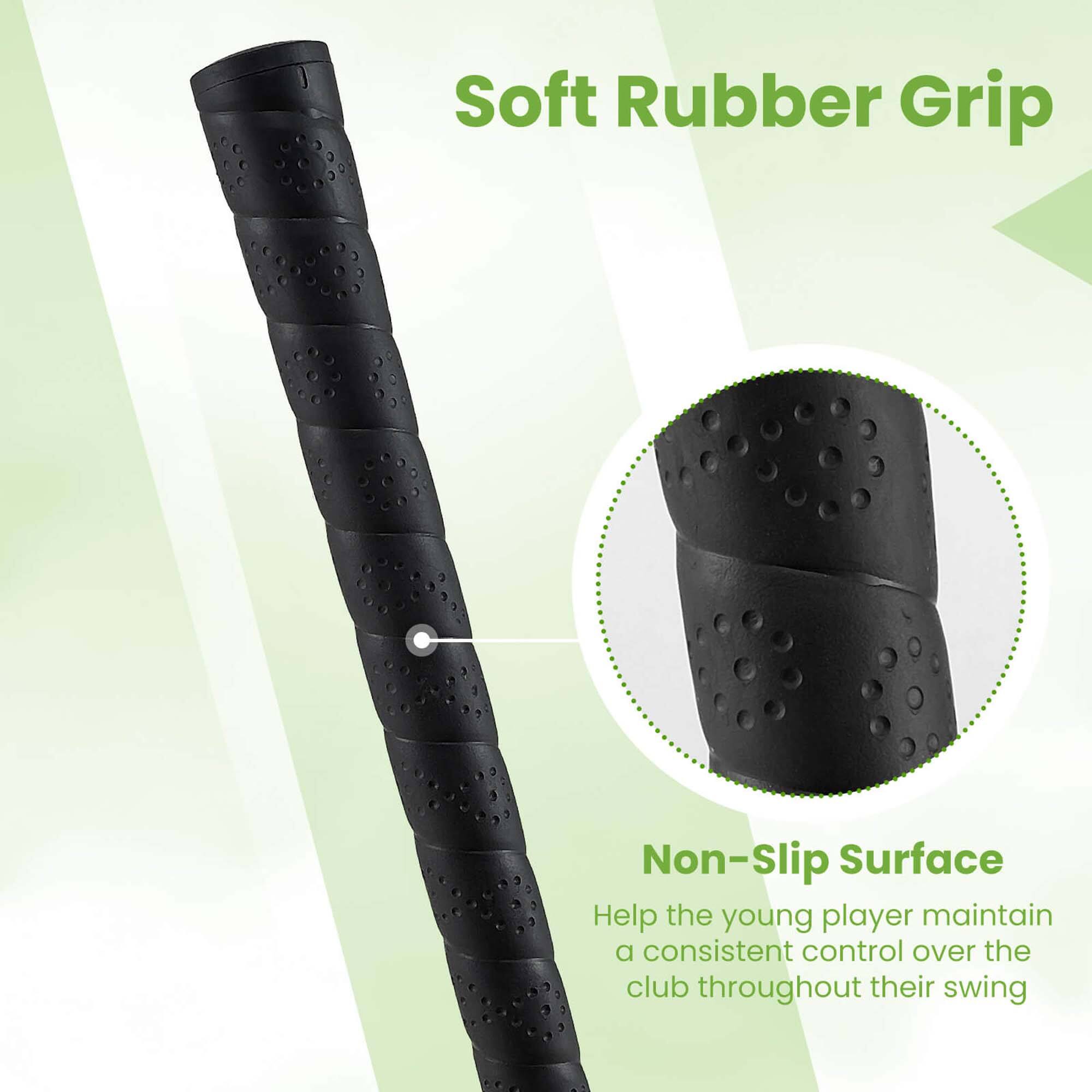 Soft Rubber Grip

Non-Slip Surface

Help the young player maintain a consistent control over the club throughout their swing