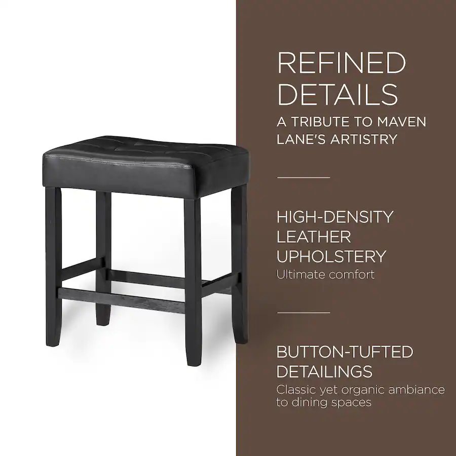 Top Set Method Maven Lane Carte: A La Carte Home Harper Counter Stool, Wood Finish ...