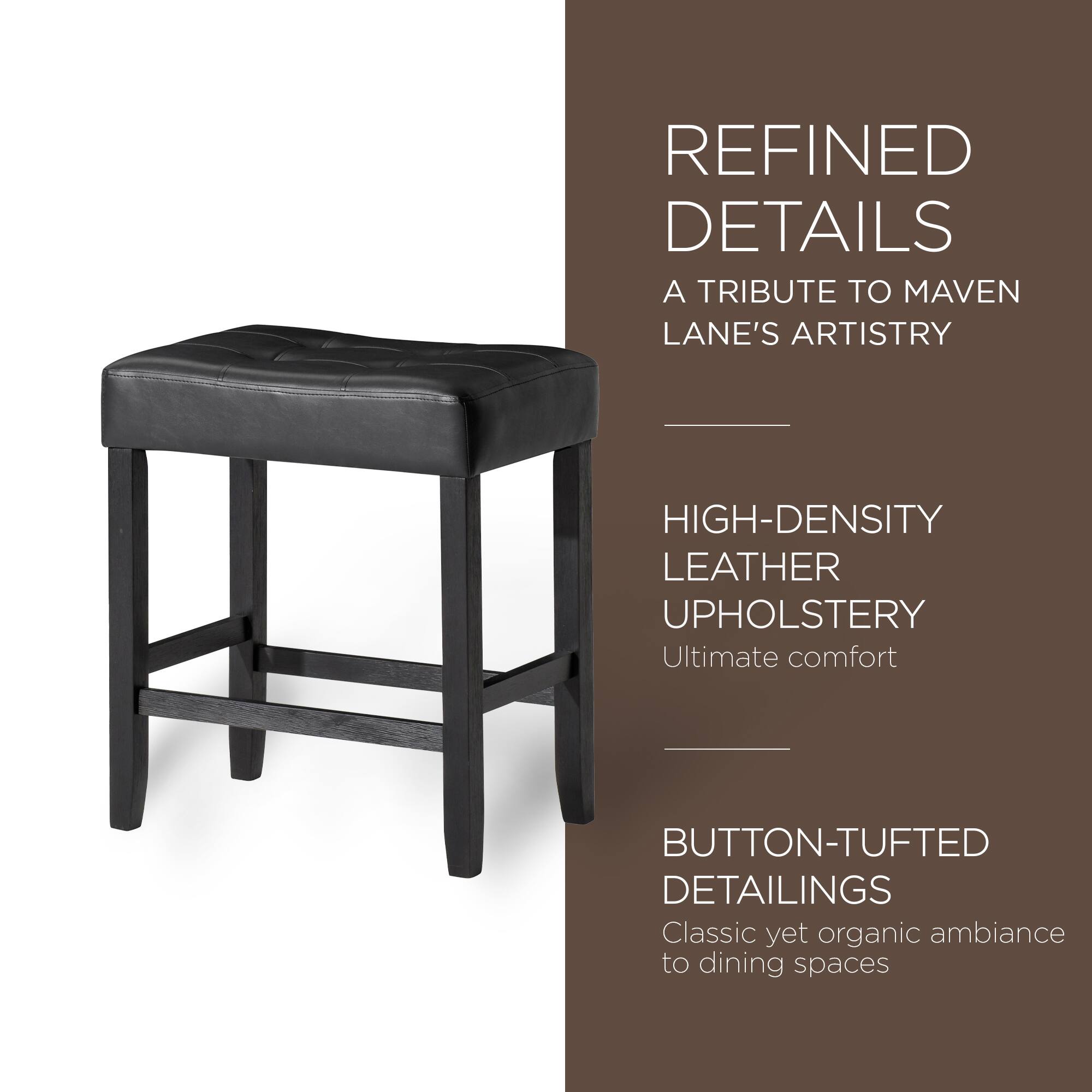 Maven Lane Carte: A La Carte Home Harper Counter Stool, Wood Finish ...