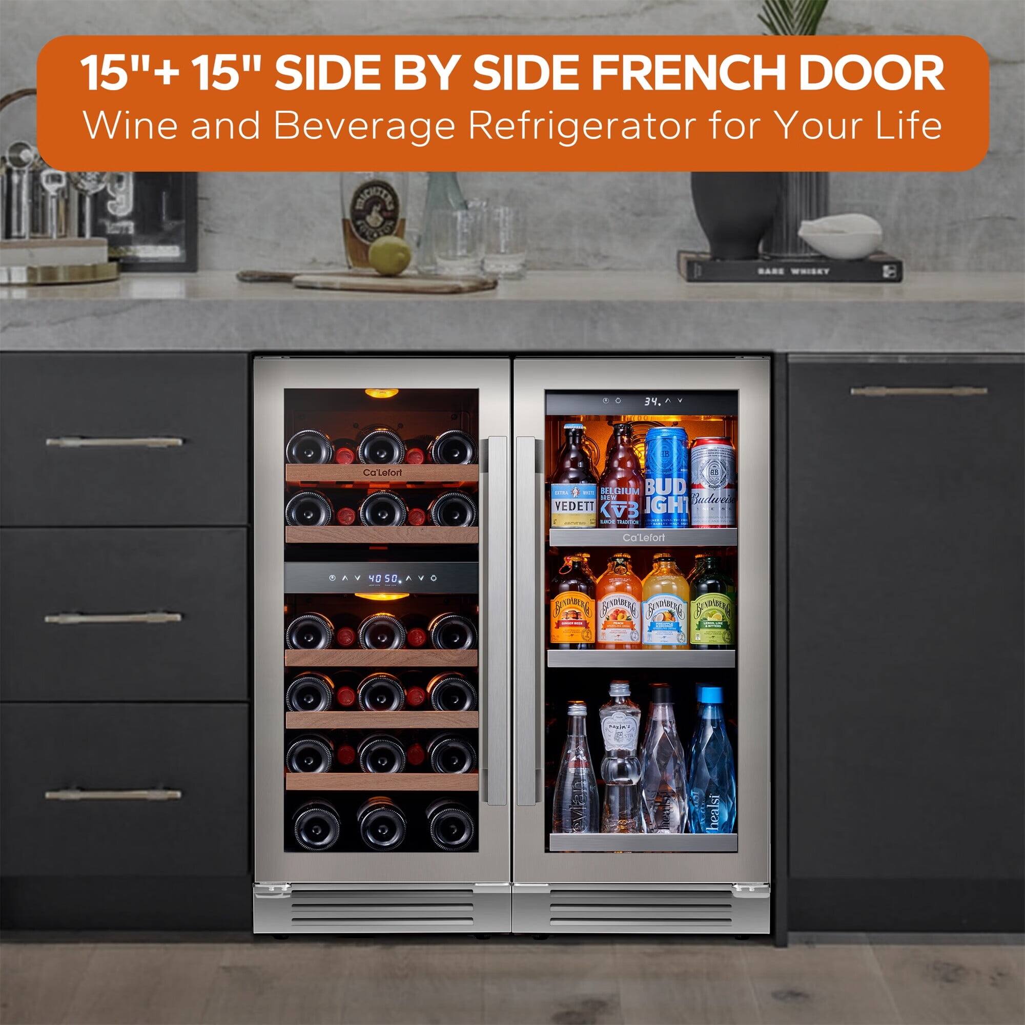 15"+ 15" SIDE BY SIDE FRENCH DOOR  
Wine and Beverage Refrigerator for Your Life