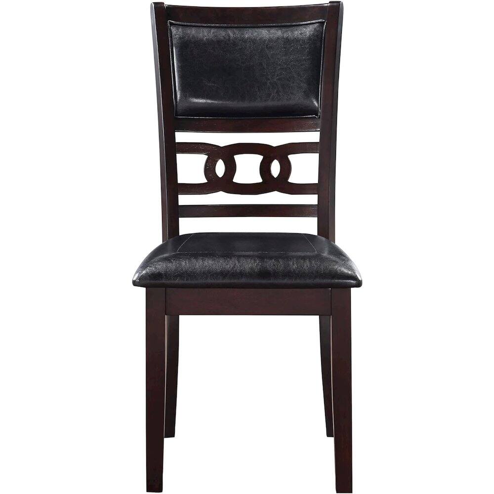 Alt View 3. New Classic Furniture - Gia Ebony Wood Dining Chair with PU Seat (Set of 6) - Brown.