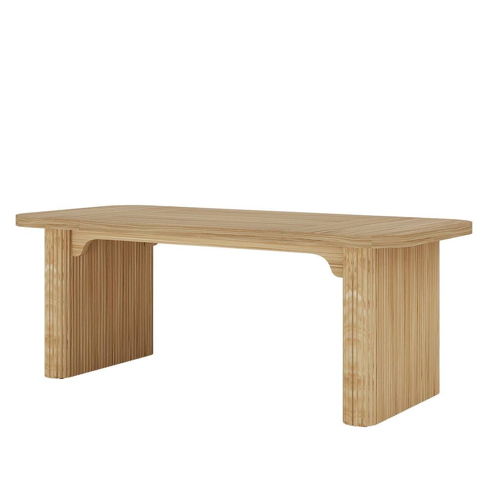 Alt View 1. Kadyn - Kadyn Study Writing Desk, Computer Desk,62.2" Wood Executive Desk Simple Rectangular Computer Desk Writing Table,Beige - Beige.