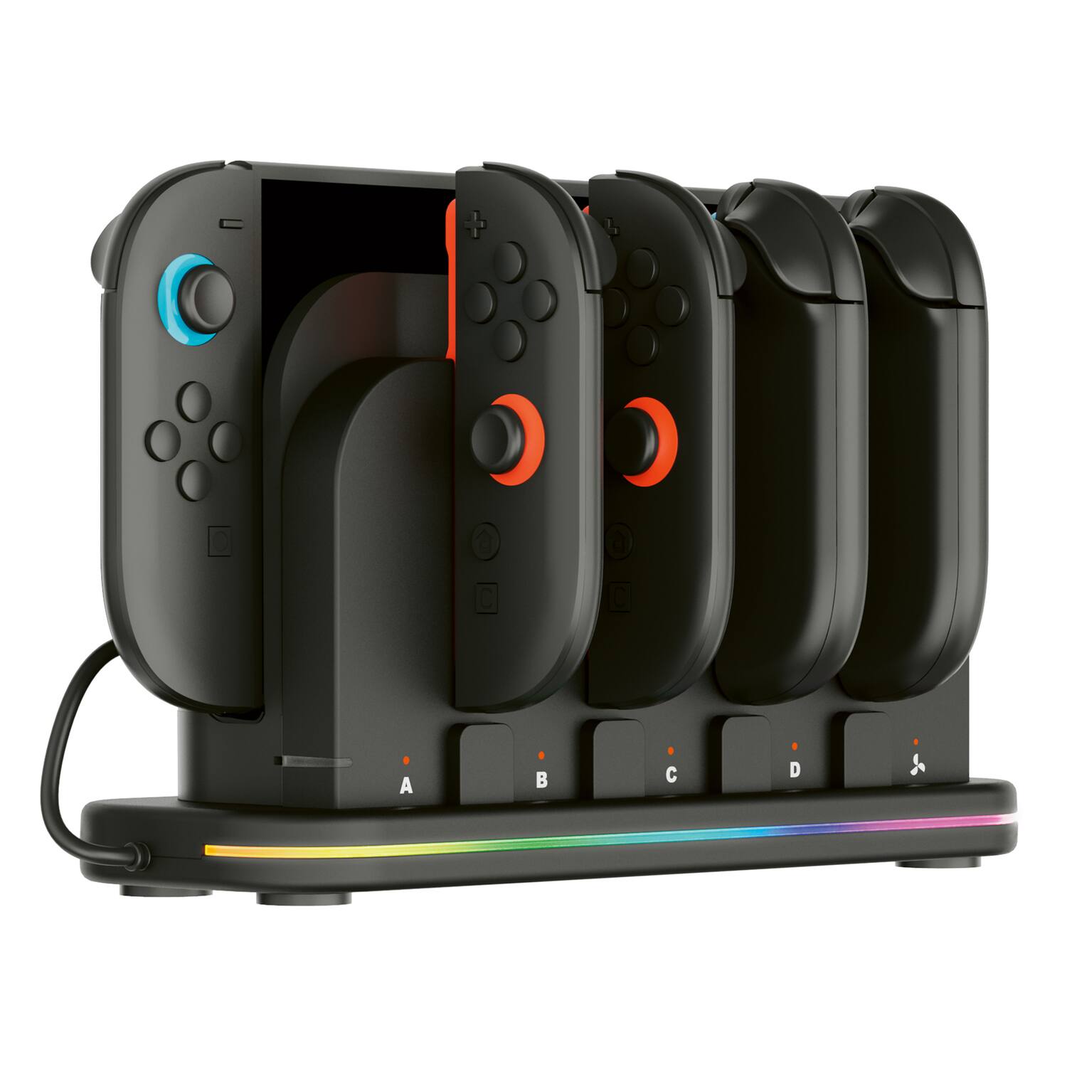 Back. Nacon - Multicharge RGB Dock Station for Nintendo Switch 2/1 Joy-Con - Black.