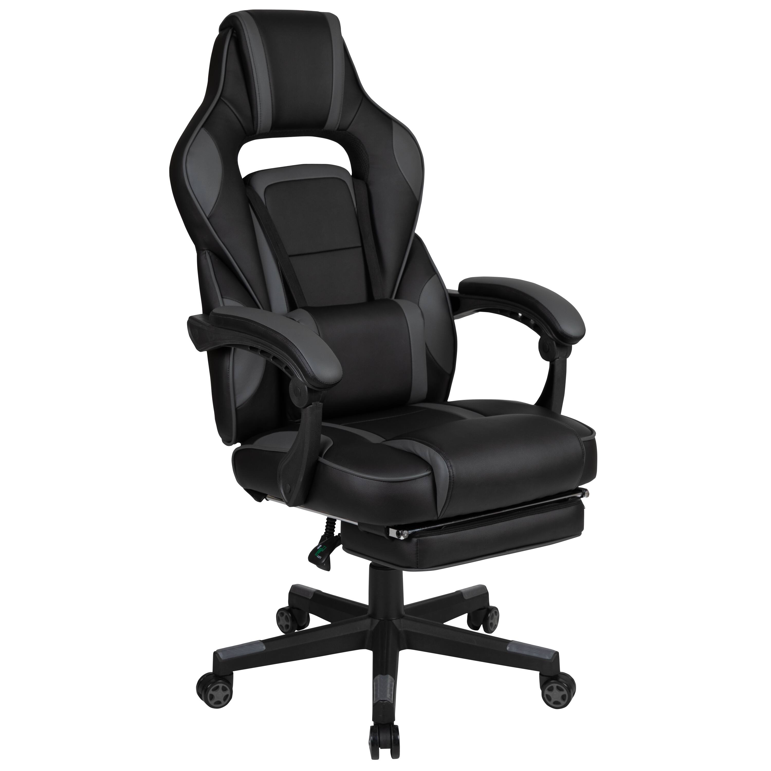 Alt View 10. Emma + Oliver - Gaming Bundle-Cup/Headphone Desk & Reclining Footrest Chair - Black.