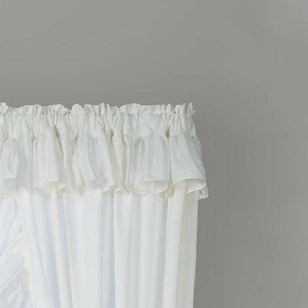 Angle. Ellis Curtain - Ellis Curtain 2-Piece Ruffled Priscilla Window Curtain Panel Pair with ties - 80x72" Natural - Natural.