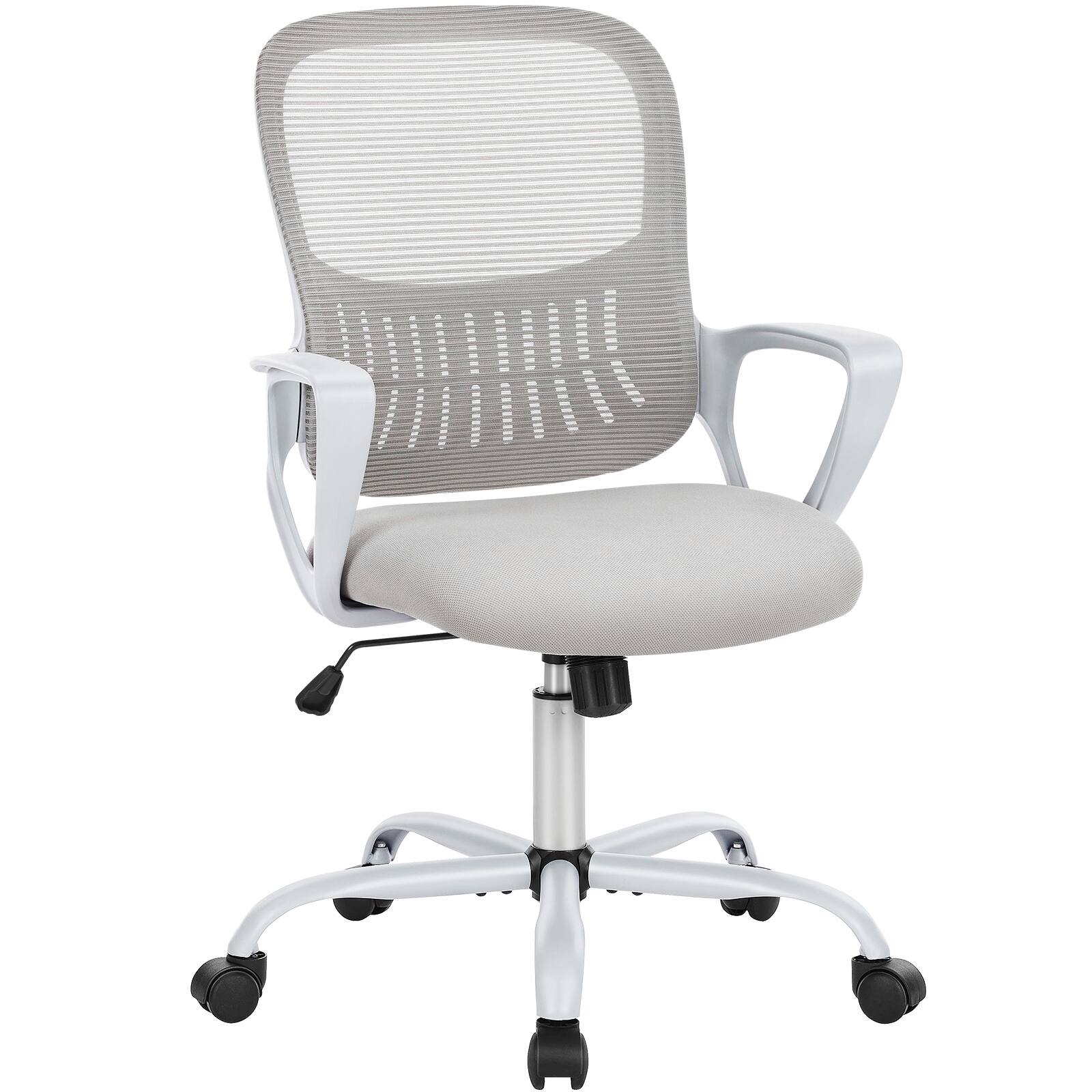 Spaco - Counter Height Executive Office Chair, Ergonomic Adjustable Stool for Standing Desk Home Office - White