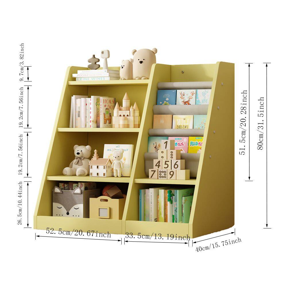 - Height: 80.5 cm / 31.5 inch
- Width: 52.5 cm / 20.67 inch
- Depth: 40 cm / 15.75 inch
- Shelf 1: 26.5 cm / 10.44 inch (depth) x 19.2 cm / 7.56 inch (height)
- Shelf 2: 26.5 cm / 10.44 inch (depth) x 19.2 cm / 7.56 inch (height)
- Shelf 3: 26.5 cm / 10.44 inch (depth) x 19.2 cm / 7.56 inch (height)
- Shelf 4: 26.5 cm / 10.44 inch (depth) x 19.2 cm / 7.56 inch (height)
- Shelf 5: 26.5 cm / 10.44 inch (depth) x 19.2 cm / 7.56 inch (height)
- Drawer: 33.5 cm /