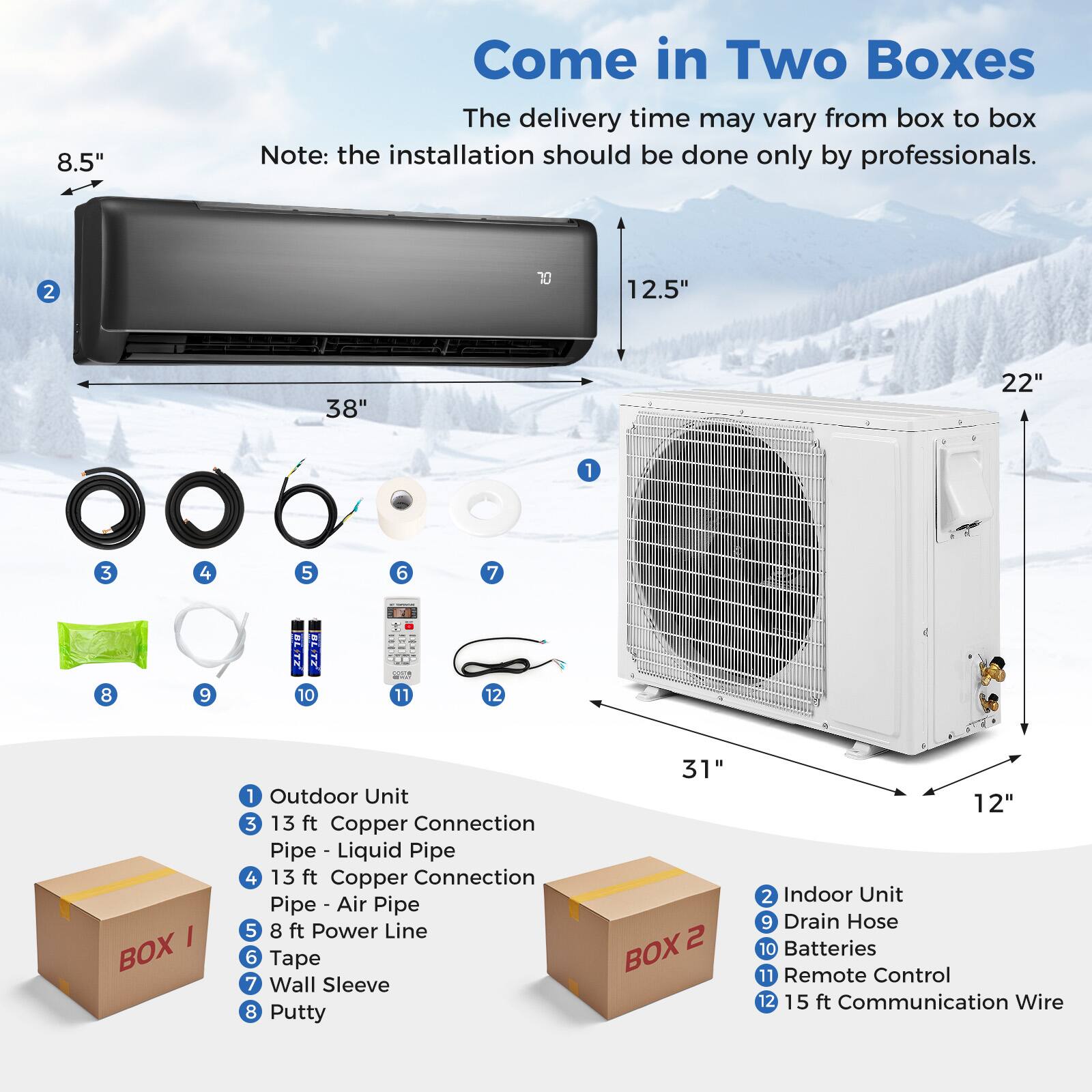 Gymax 18000 BTU Mini Split Air Conditioner & Heater 21 SEER2