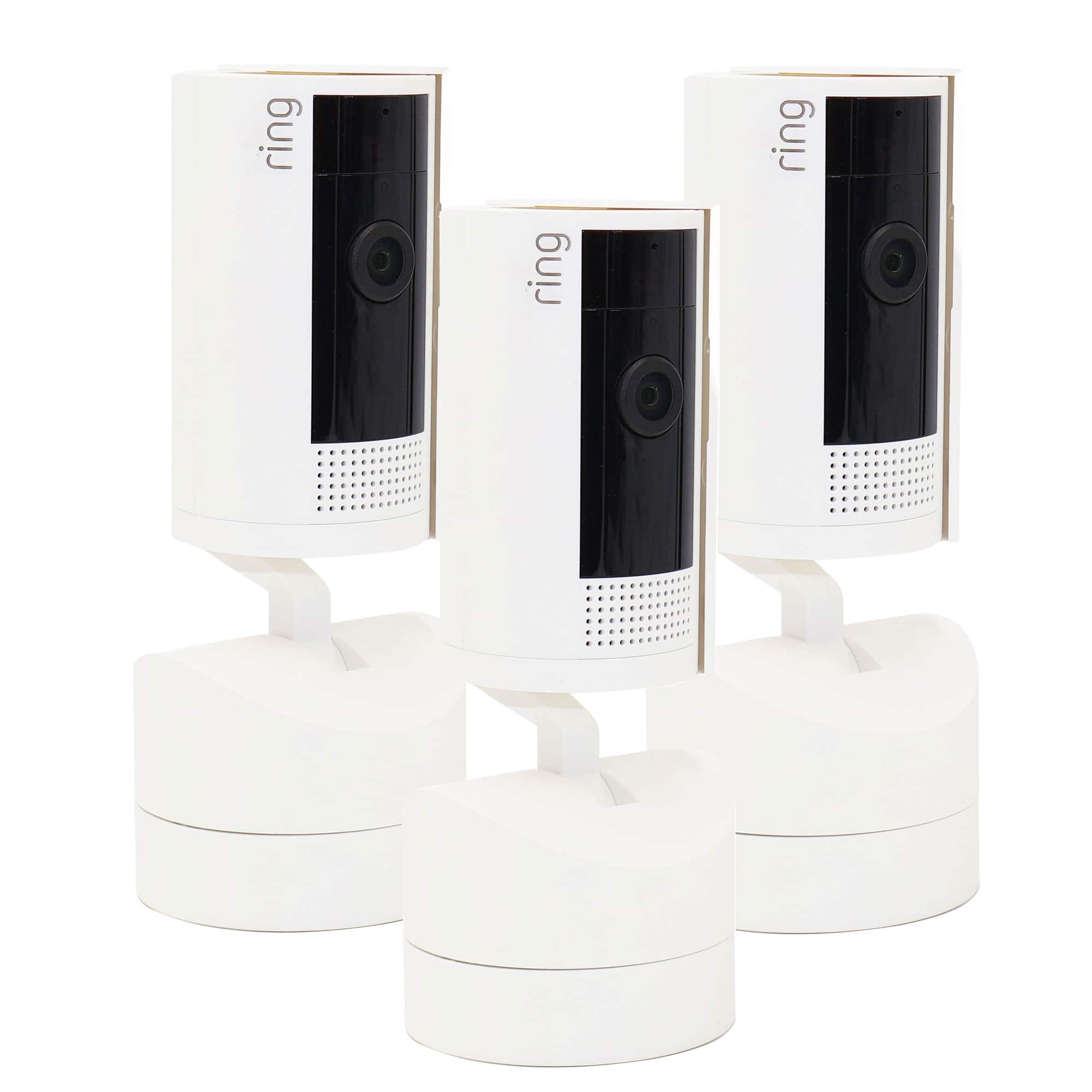3x Ring Pan-Tilt Indoor Security Cam with 360° Horizontal Pan Coverage - White