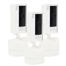 3x Ring Pan-Tilt Indoor Security Cam with 360° Horizontal Pan Coverage - White