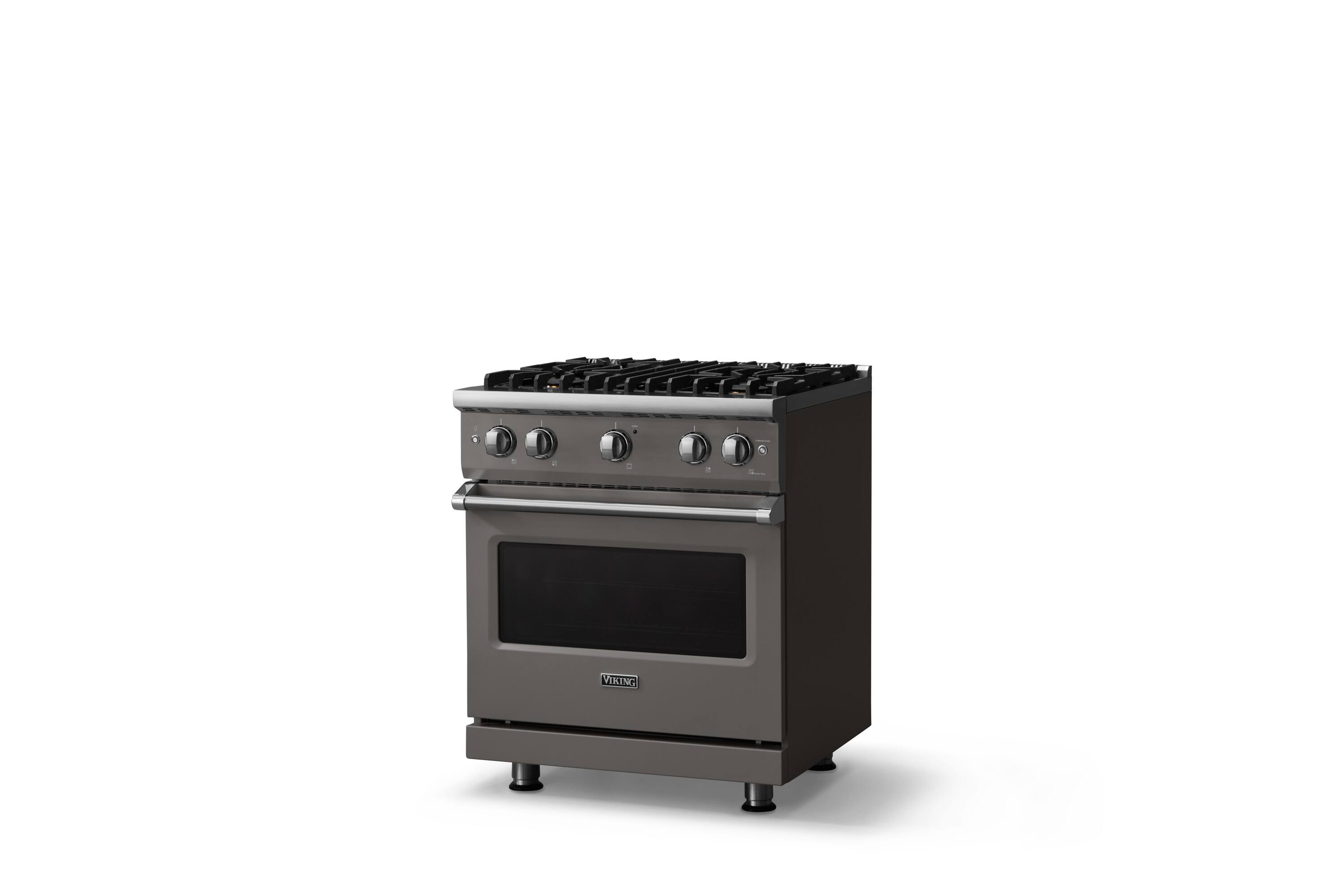 Angle. Viking - Pro 5 Series 4.0 Cu. Ft. Freestanding Sealed 4 Burner Gas Convection Range - Damascus Gray - Damascus Gray.