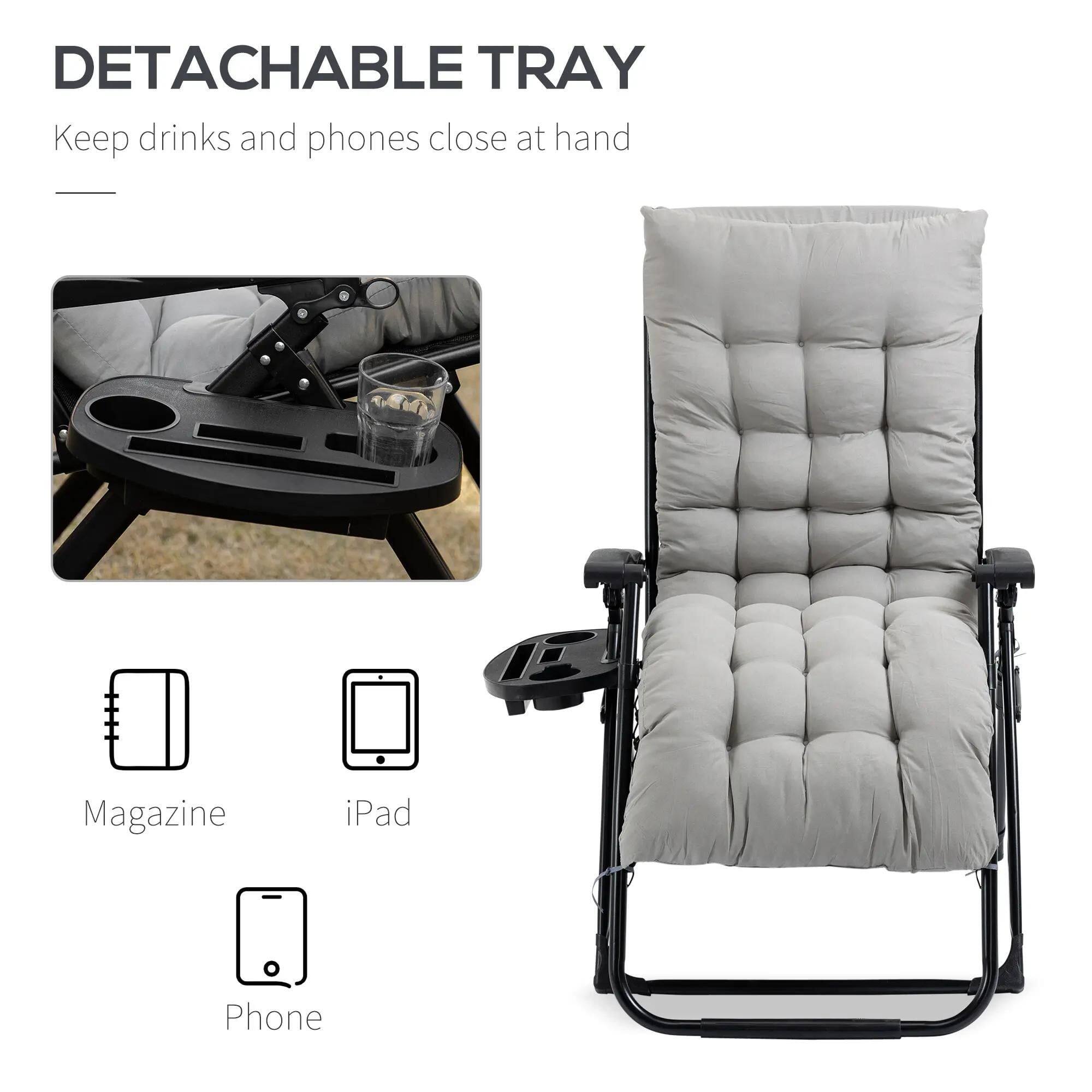 DETACHABLE TRAY
Keep drinks and phones close at hand
Magazine
iPad
Phone