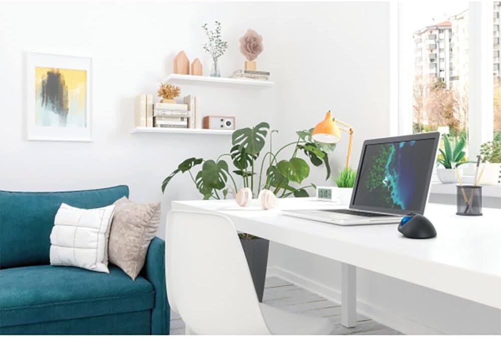 Angle. Kensington - Kensington Pro Fit Ergo TB450 Trackball - Optical - Wireless - Bluetooth - 2.40 GHz - Black - USB 2.0 Type A - 1600 dpi - Black.