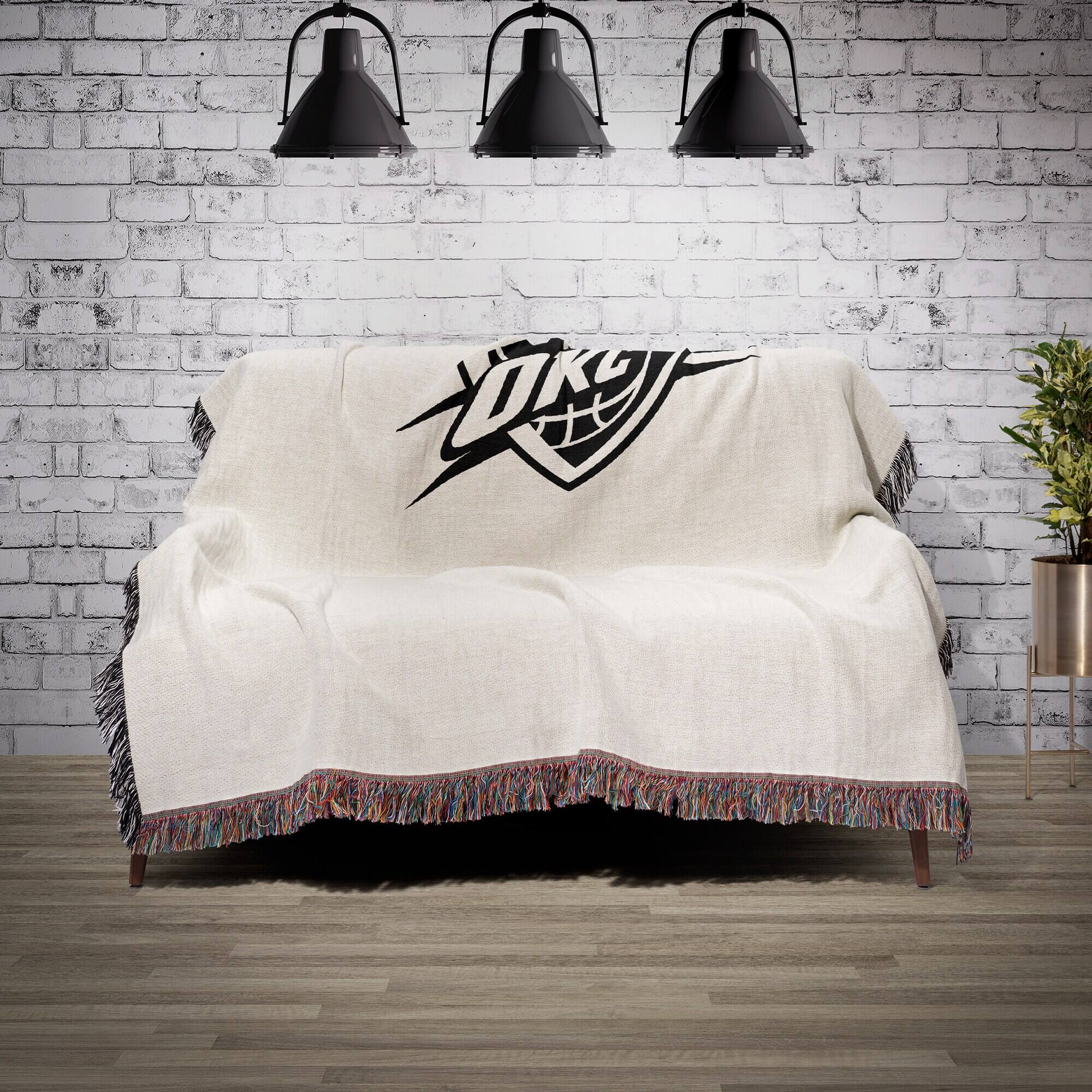 Alt View 1. Chad & Jake - Oklahoma City Thunder Woven Blanket - White.