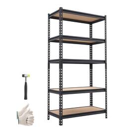 VEVOR - Storage Shelves, 5-Tier Adjustable, 2000 lbs Capacity, Heavy Duty Garage Storage Shelving Unit, Metal Utility Rack Shelf - Black