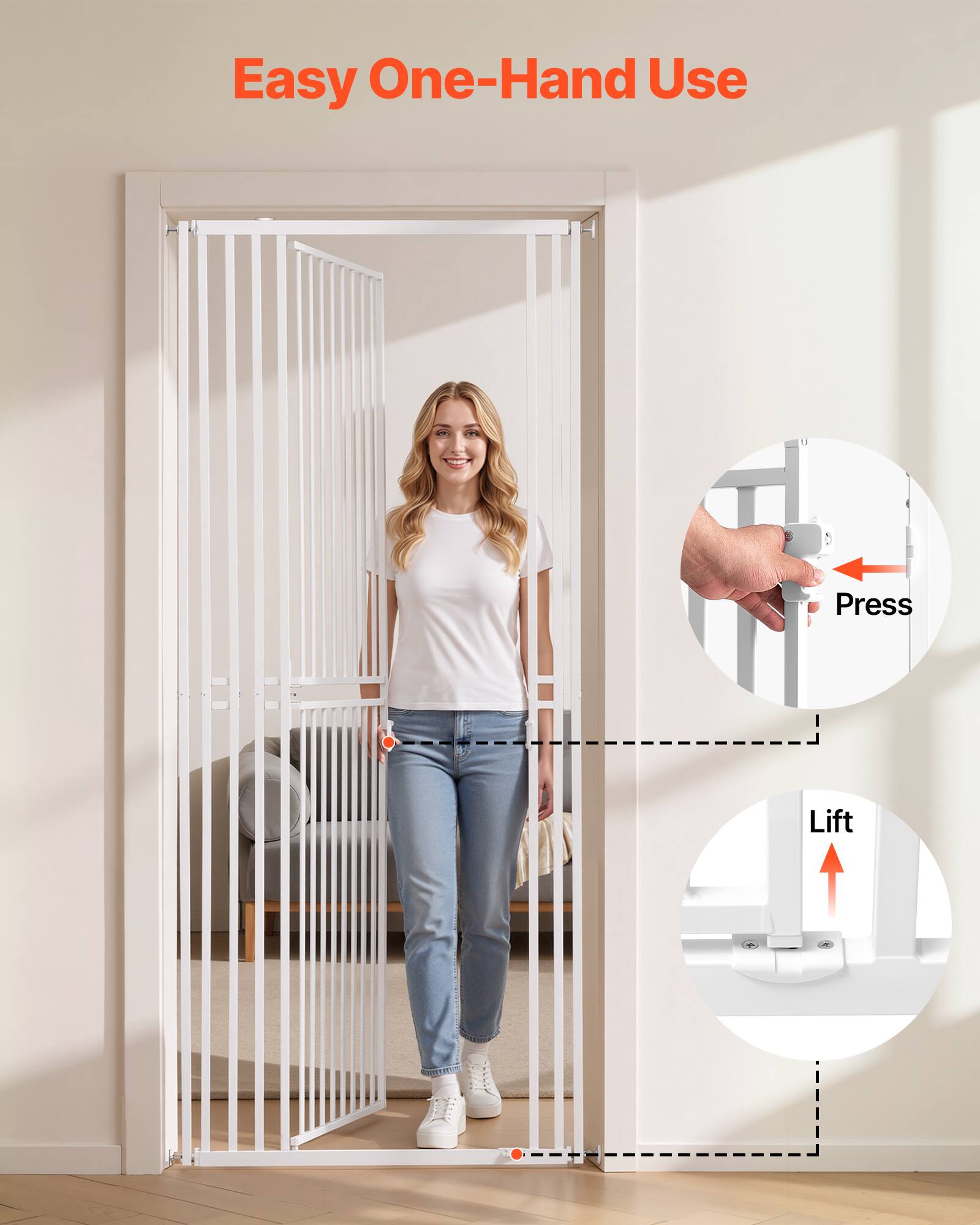 Easy One-Hand Use

Press

Lift