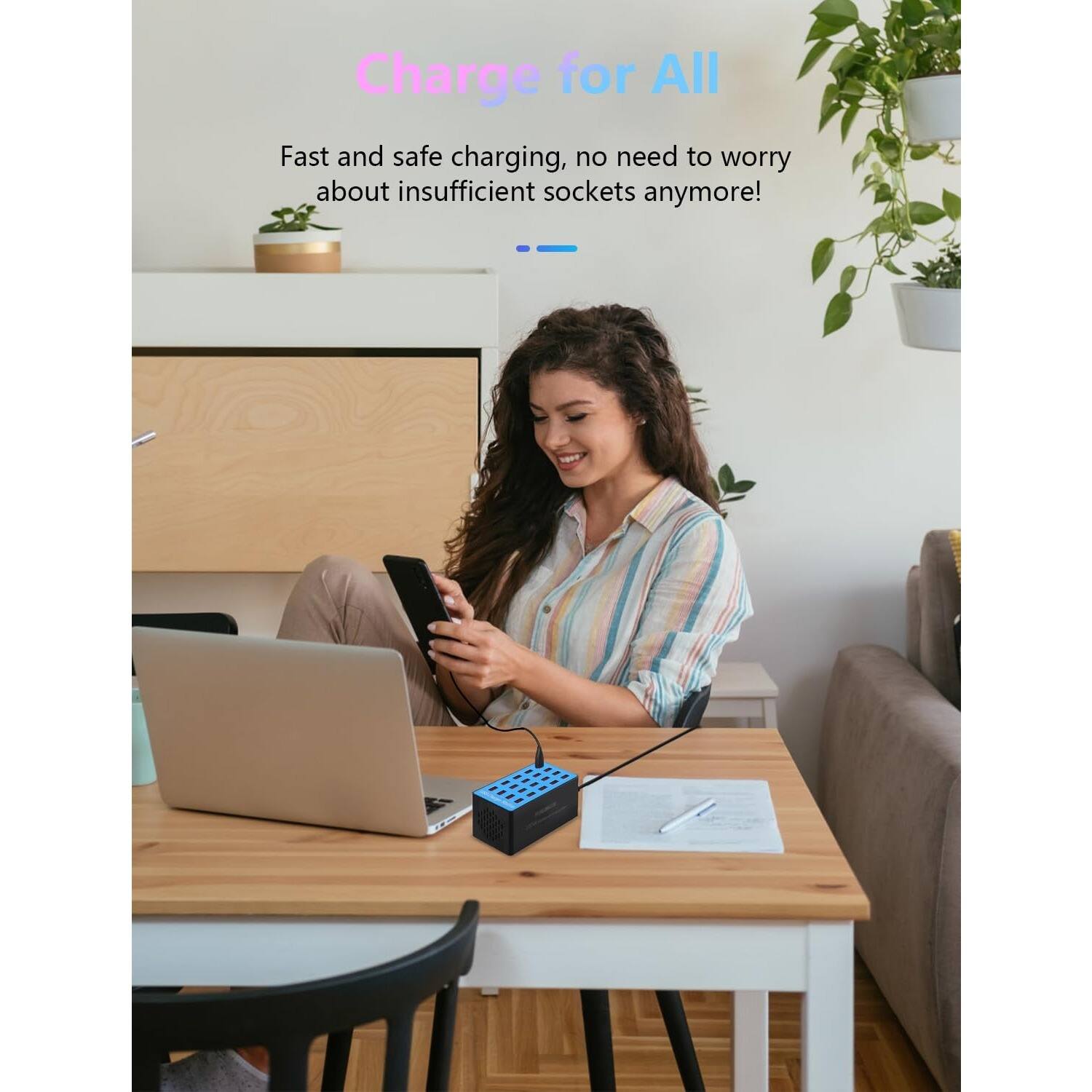 Charge for All
Fast and safe charging, no need to worry about insufficient sockets anymore!