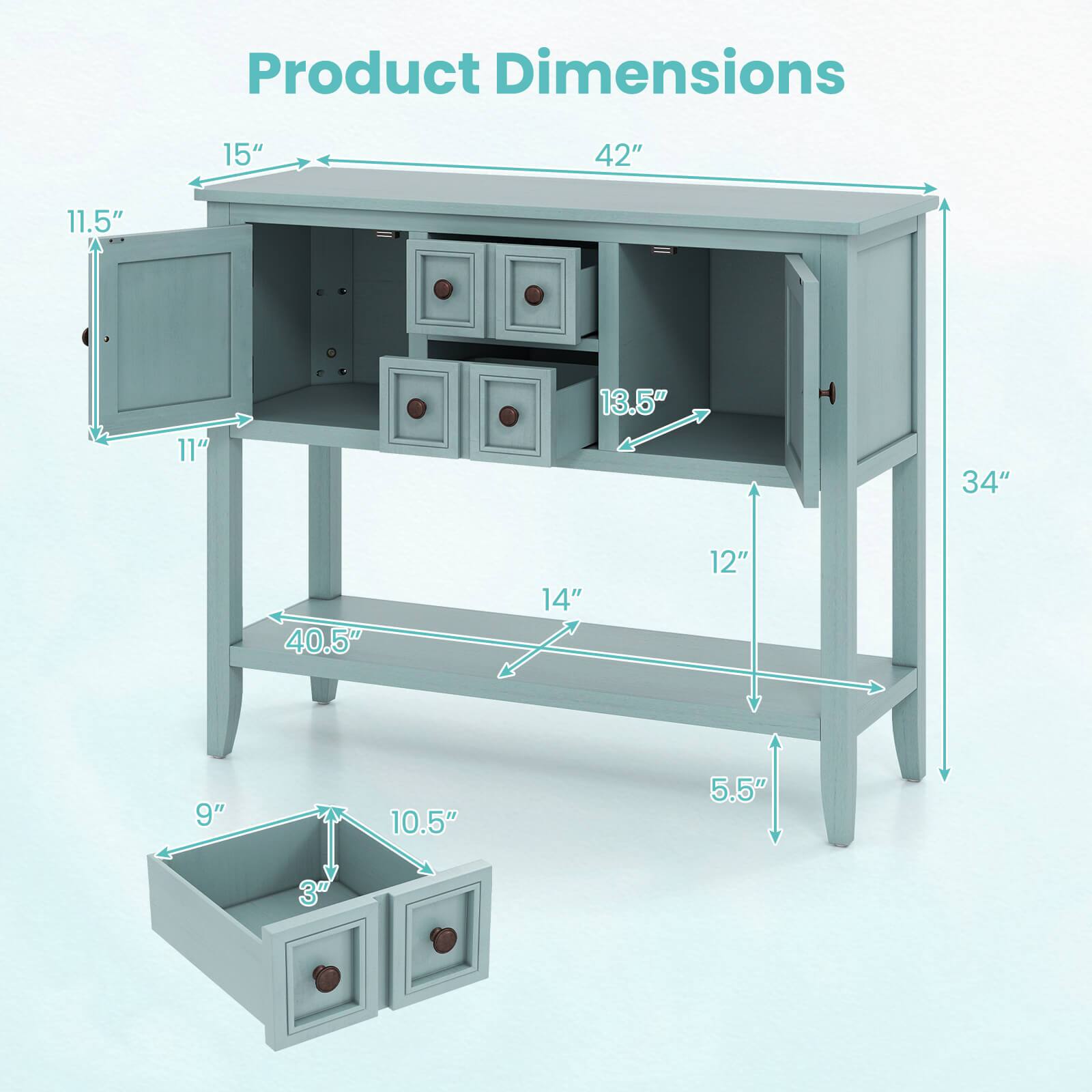 Product Dimensions: 15" x 42" x 11.5" x 11" x 13.5" x 34" x 40.5" x 14" x 12" x 9" x 10.5" x 5.5" x 3"
