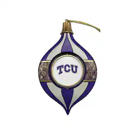 Santa's Workshop - TCU Horned Frogs Two-Piece 5.5" Spinning Bulb Ornament Set - Purple