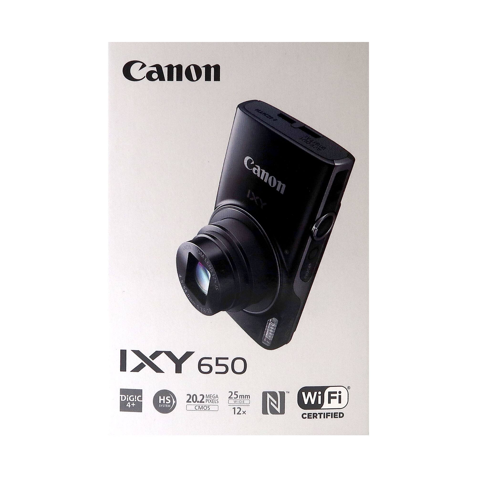 Canon IXY 650  
20.2 MEGA PIXELS  
25 mm  
12x Optical Zoom  
DIGIC 4+  
HS SYSTEM  
CMOS  
Wi-Fi CERTIFIED  
N  
Canon