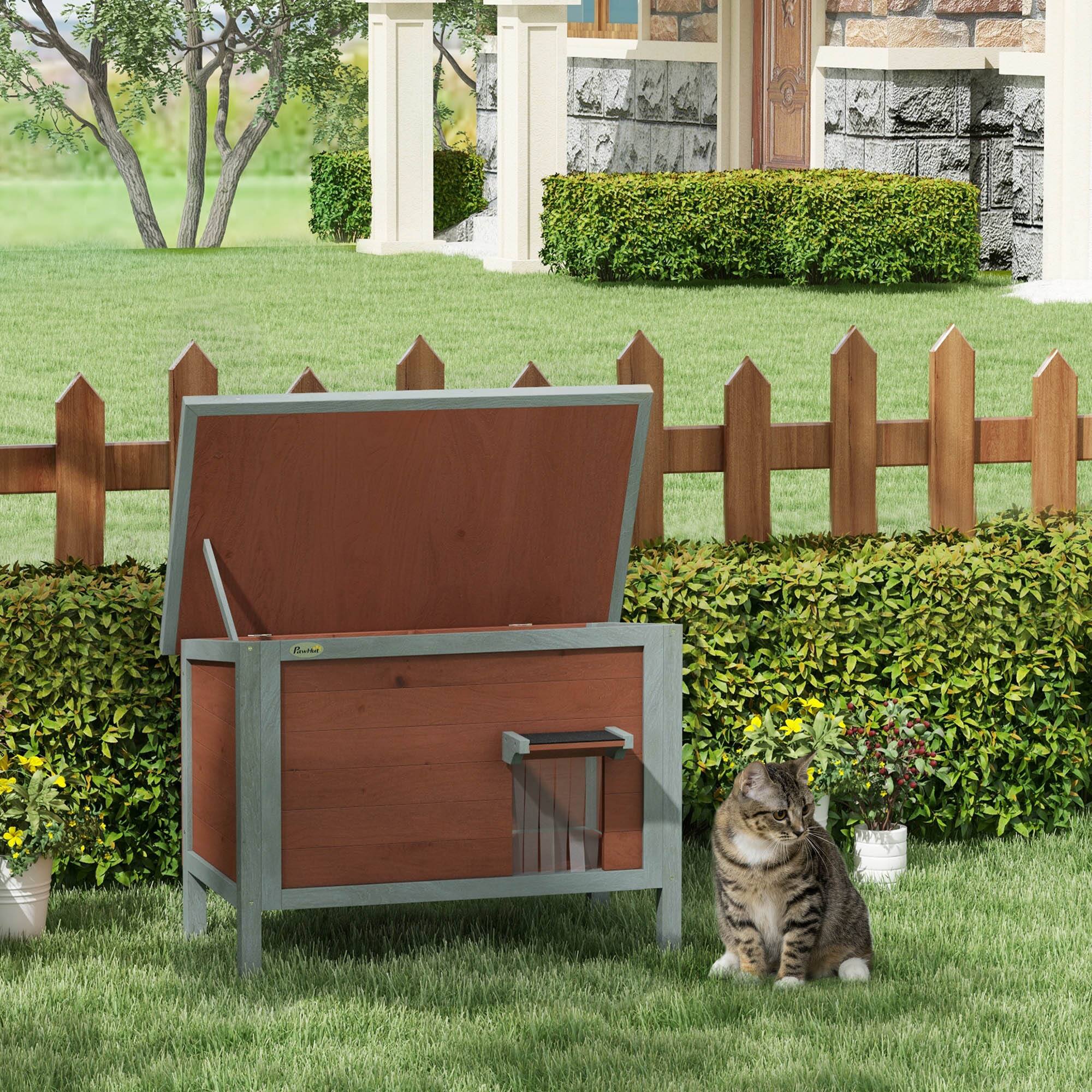 Alt View 1. Pawhut - Cat House - Brown.