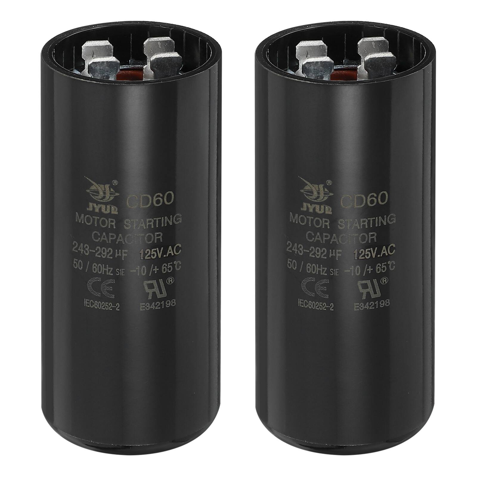 JYUD CD60 MOTOR STARTING CAPACITOR 243-292 µF 125V.AC 50/60Hz -10 /+ 65°C SIE CE IR IEC60252-2 E342198

JYUD CD60 MOTOR STARTING CAPACITOR 243-292 µF 125V.AC 50/60Hz -10 /+ 65°C SIE CE IR IEC60252-2 E342198