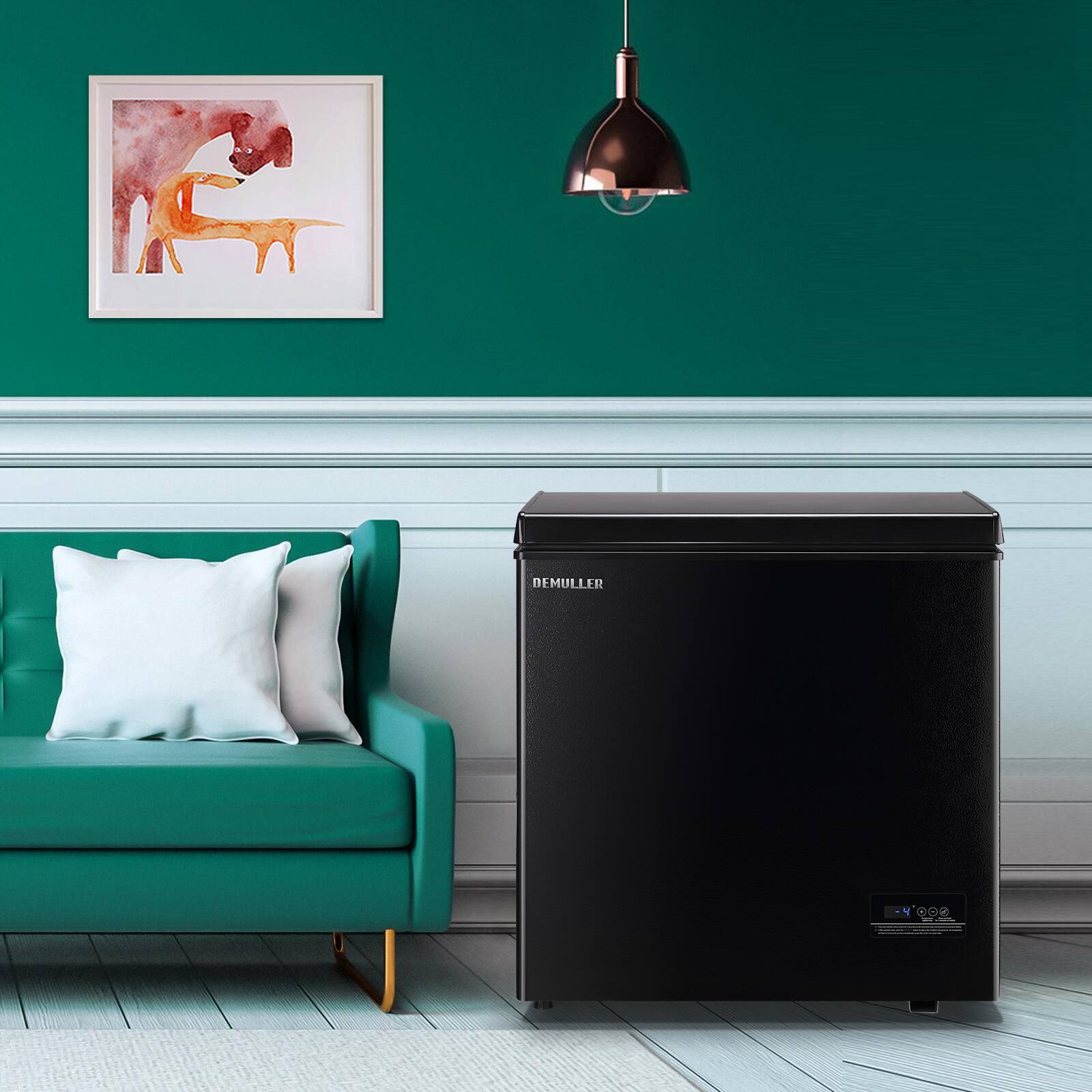 Alt View 8. DEMULLER - Chest Freezer 5.0 Cu.Ft with 2 Removable Baskets, Adjustable Wheels with Top Open Door - BLACK.