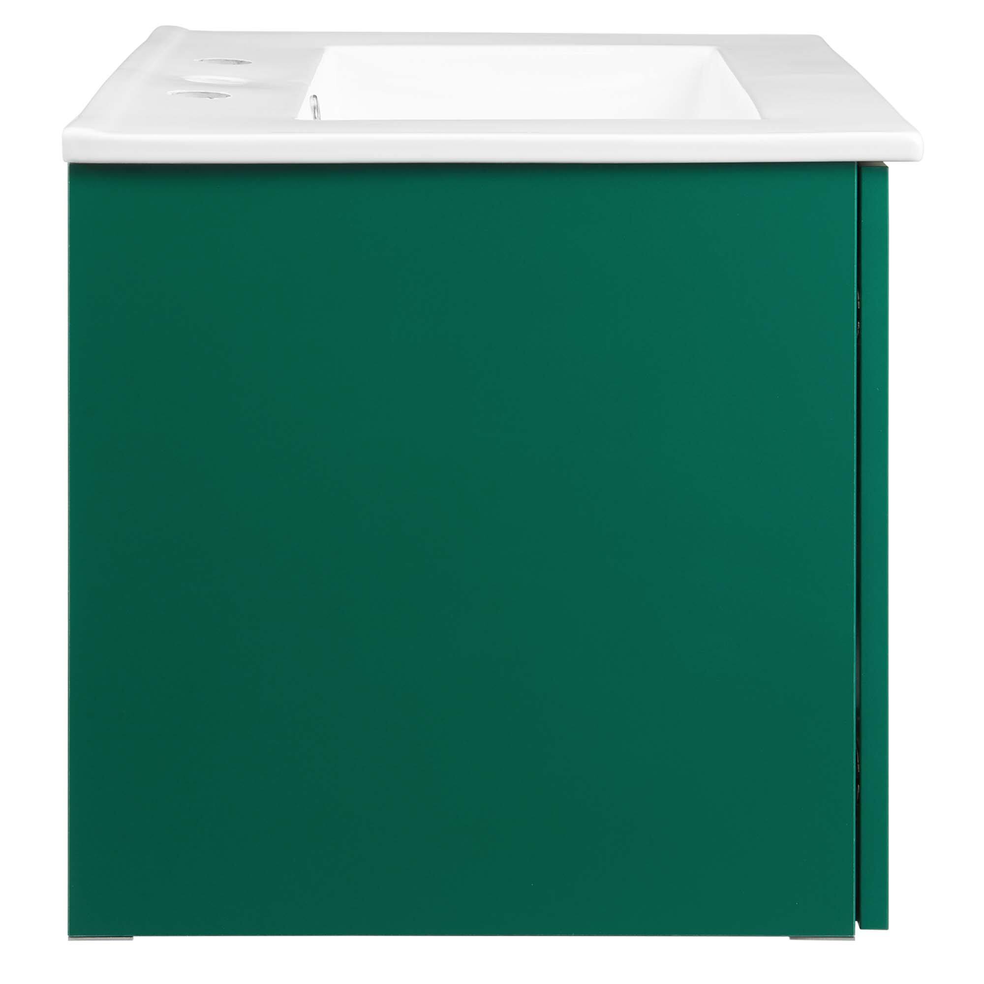Alt View 2. Modway - Maybelle Wall-Mount Bathroom Vanity Basin Included - Green White.