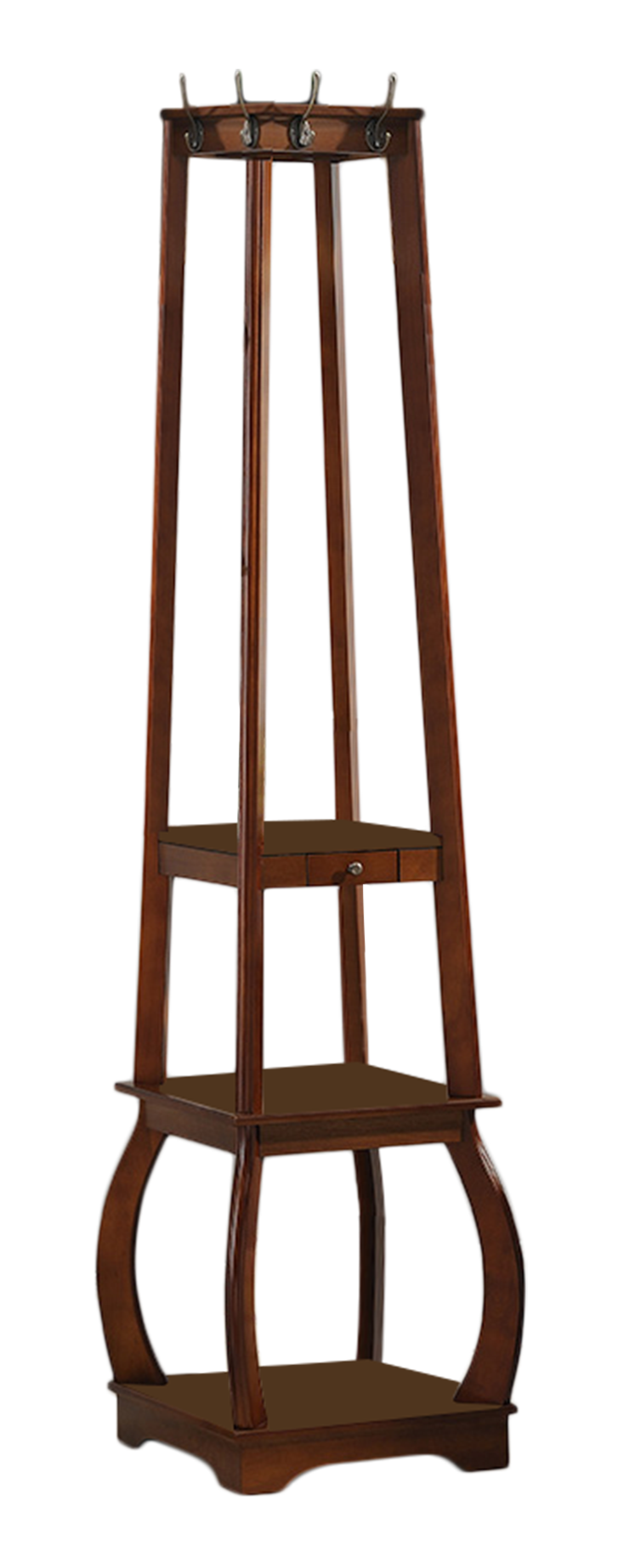 Angle. Kings Brand Furniture - Kings Brand Furniture Entryway Coat Rack with Storage Shelves & Drawer - Dark Brown.