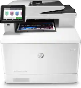 Color Laser All-in-One, Wireless, Duplex Printing, 50-Sheet ADF, 4.3" Touchscreen, HP Wolf Security - White