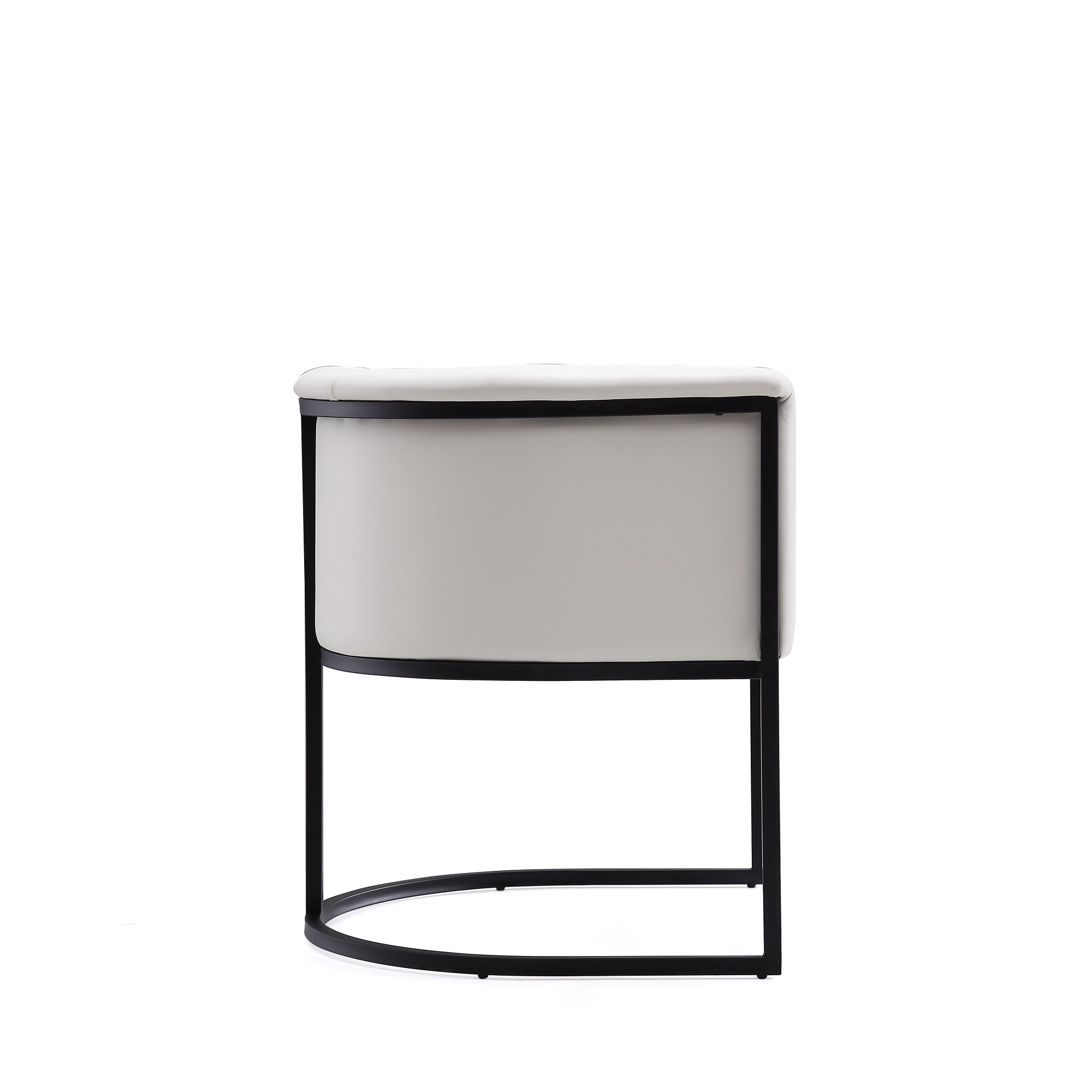 Alt View 1. Manhattan Comfort - Cosmopolitan Mid-Century Modern Metal Vegan Leather Dining Chair - Ivory.