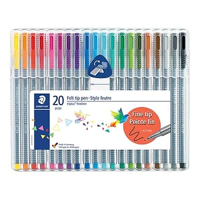 Staedtler - triplus Felt Pens, Super Fine Point, Ink, 20/Pack (334 SB20) - Assorted price history on PriceWatchPro