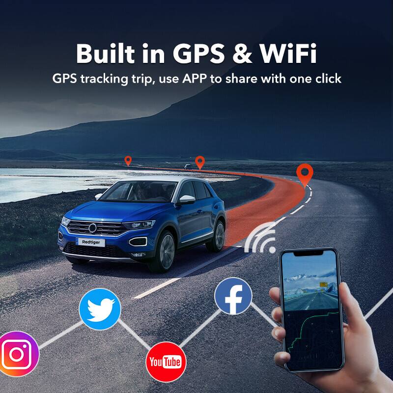 Built in GPS & WiFi, GPS tracking trip, use APP to share with one click, Redtiger, YouTube