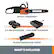 Alt View 14. WORX - WG384 40V 14" Cordless Chainsaw with Auto-Tension (2 x 2.0 Ah Batteries & 1 x Charger) - Black.