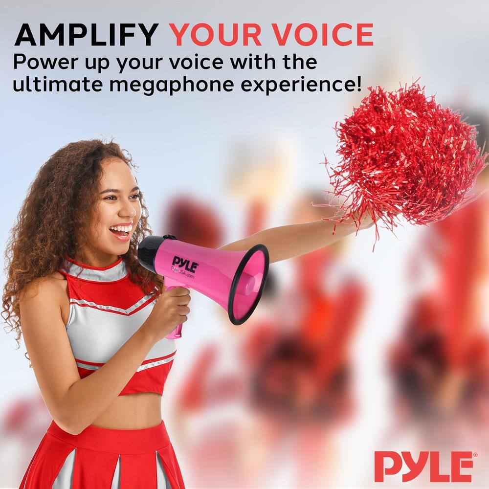 AMPLIFY YOUR VOICE  
Power up your voice with the ultimate megaphone experience!  

PYLE  
PYLE.com