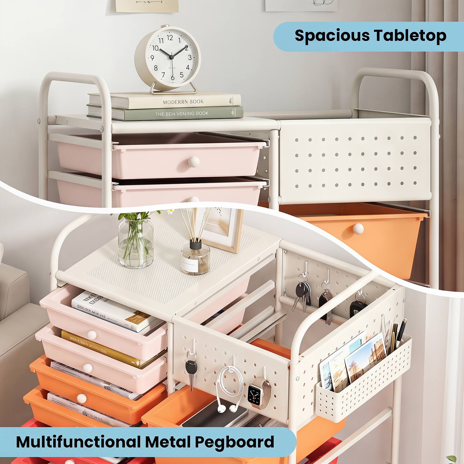 12 11 10 9 8 7 6 5 4 3 2 1

Spacious Tabletop

MODERN BOOK
THE BEIN VERNING BOOK

Multifunctional Metal Pegboard