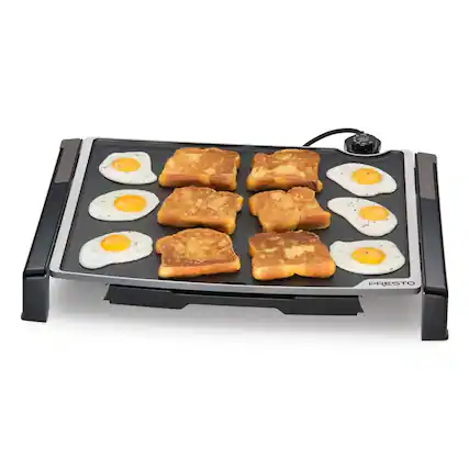Front. Presto - Presto 07073 Electric Tilt-n-Fold XL Griddle, Nonstick Ceramic Cooking Surface - Black.