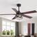 Back. Breezary - 52-Inch Indoor Ceiling Fan with Light Kit, 5 Plywood Dual-Finish Blades, DC Motor, 5/10'' Downrods, Remote, Glass Shade - Black and Dark Walnut.
