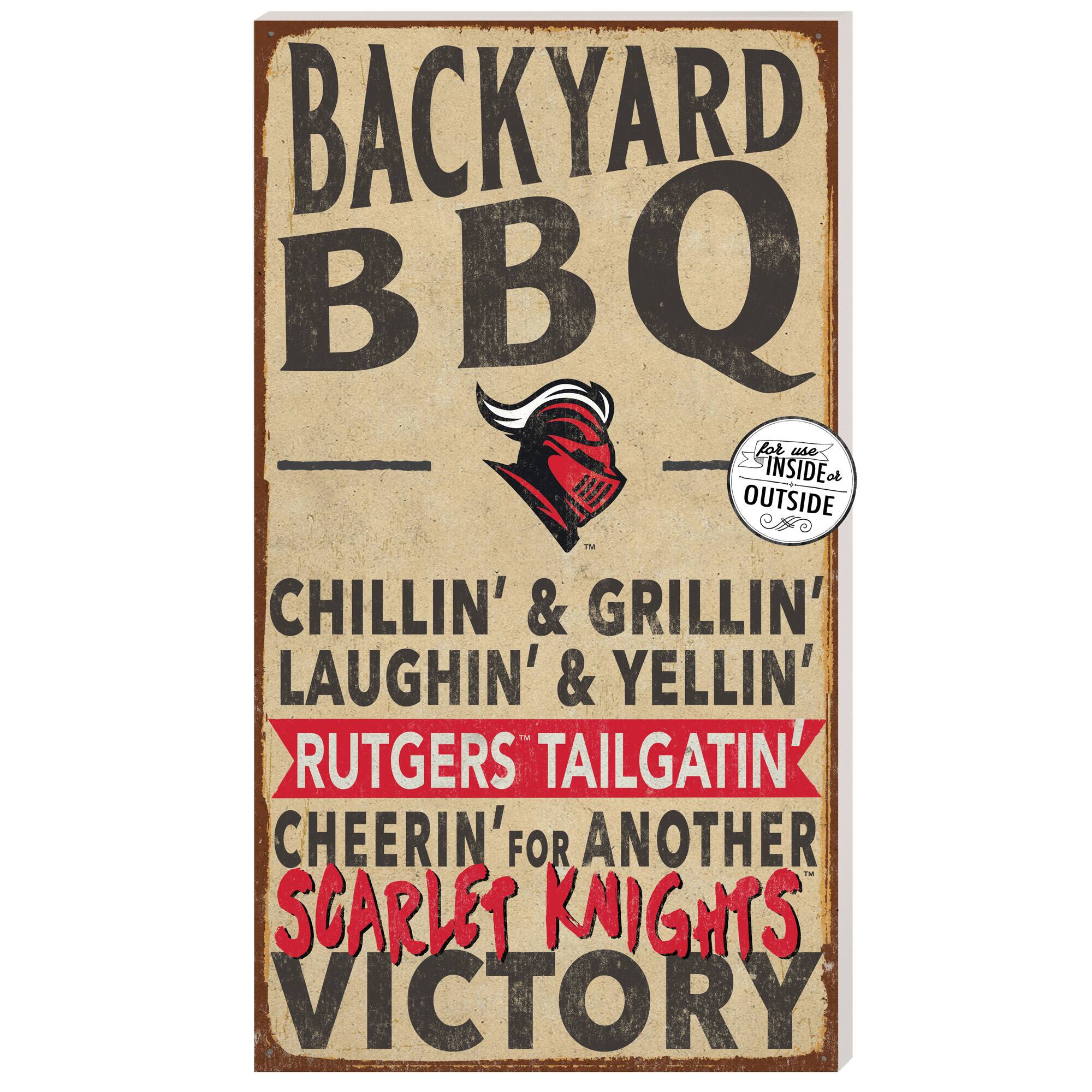 Rutgers Scarlet Knights 11'' x 20'' Indoor/Outdoor BBQ Sign