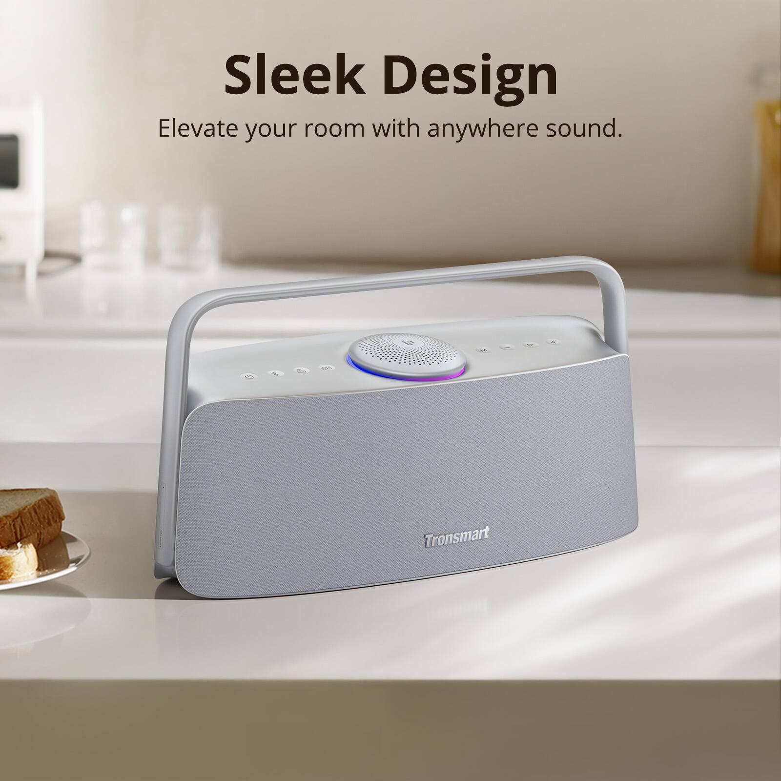 Sleek Design Elevate your room with anywhere sound. Tronsmart