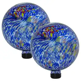 Sunnydaze - Glass Gazing Globe - 10 in - Primary Color Burst