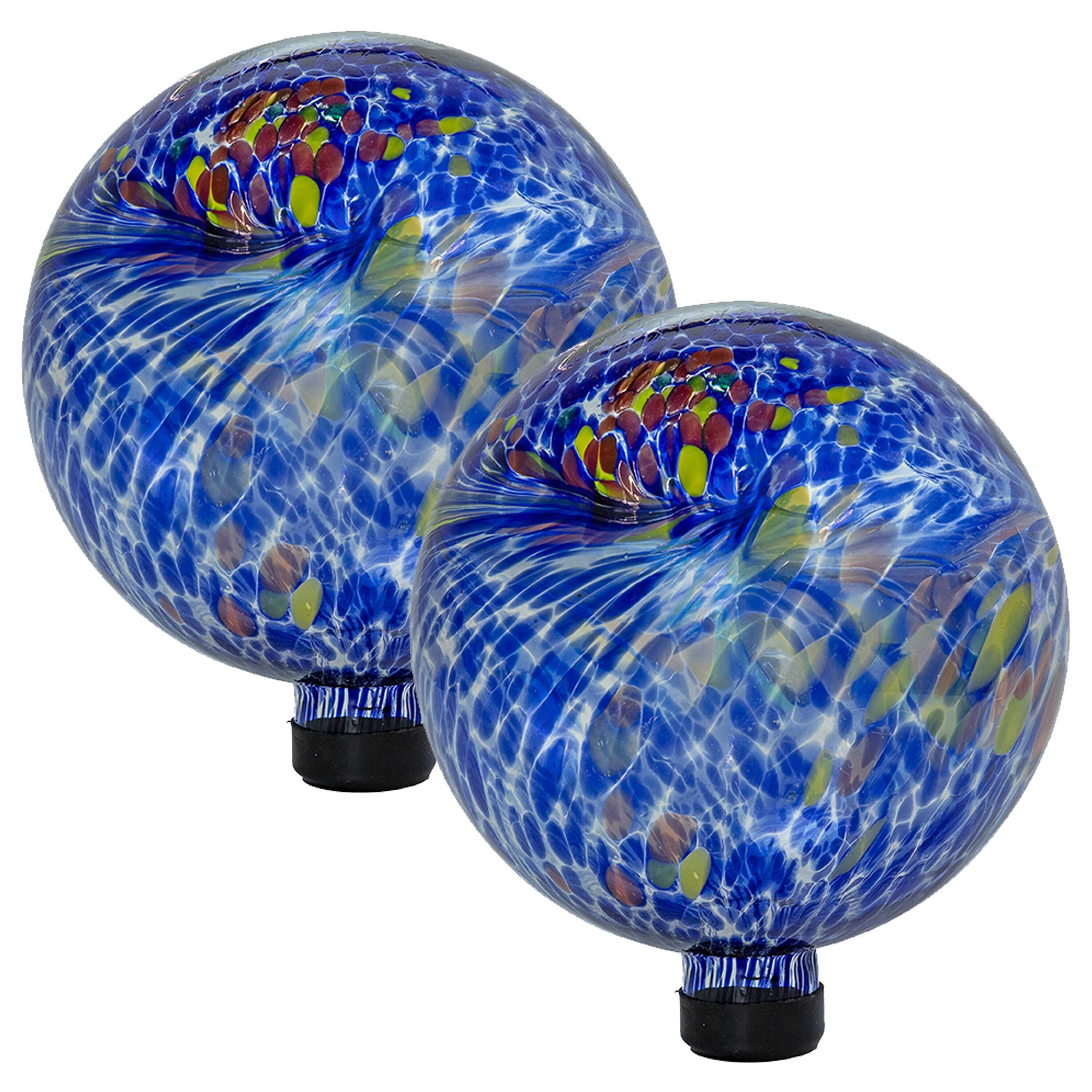 Front. Sunnydaze - Glass Gazing Globe - 10 in - Primary Color Burst.
