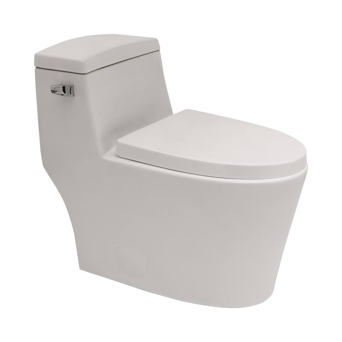 Front. Loheer - Loheer White Ceramic One Piece Toilet with Soft Close Seat, Single Flush, 12 Inch Rough In - White.