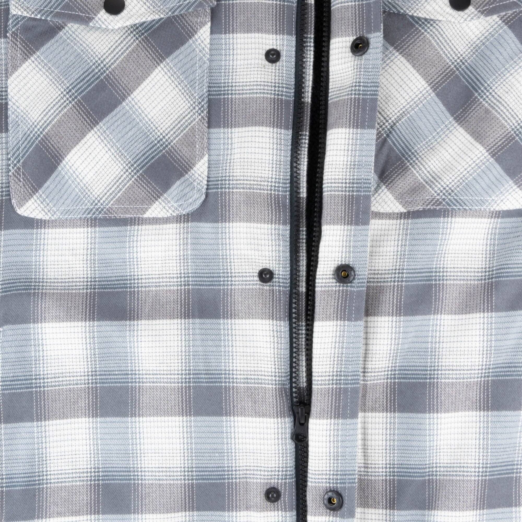 Alt View 8. Mobile Warming - Men's Flannel Heated Hoodie Jacket - Cream/Grey.