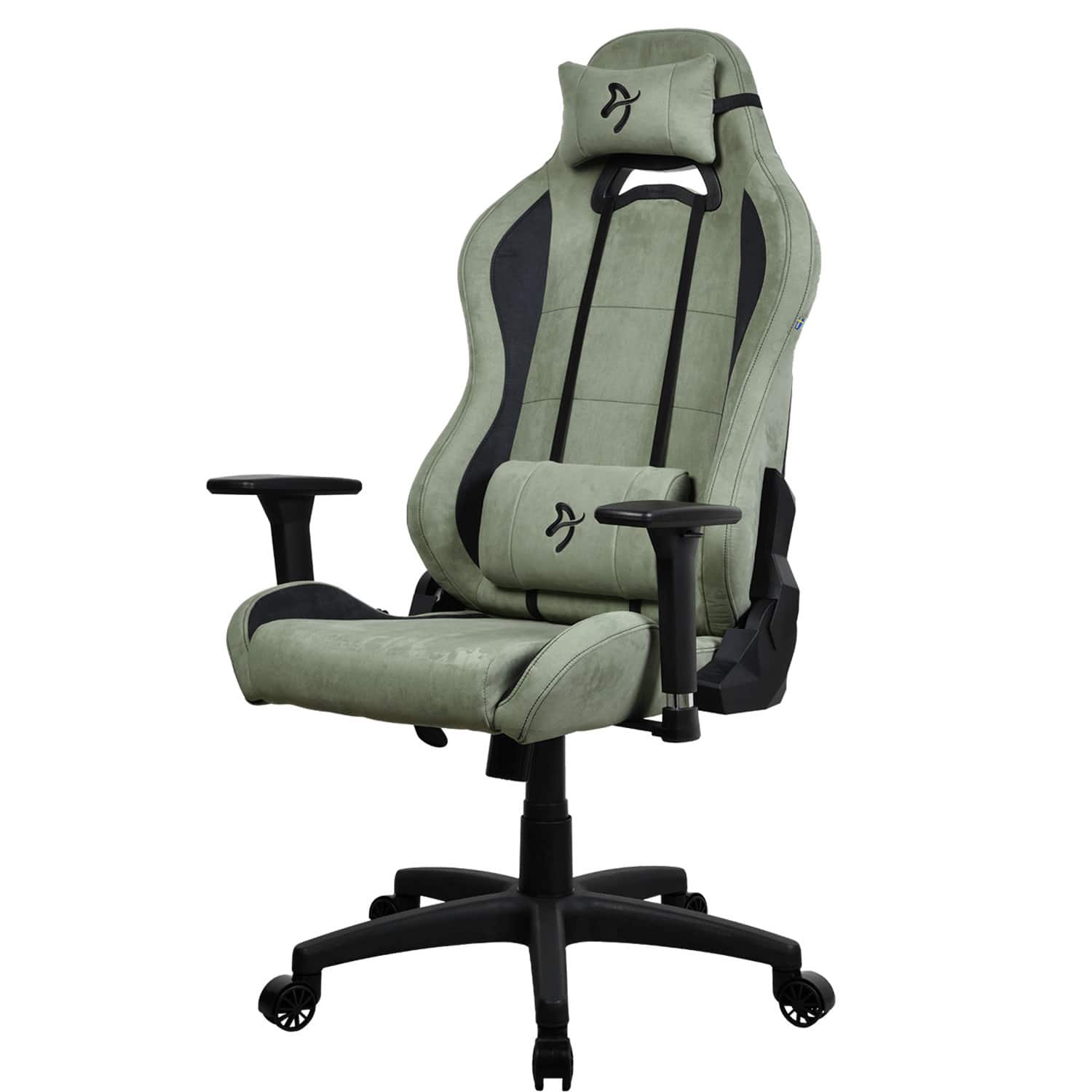 Left. Arozzi - Torretta Supersoft Upholstery Fabric Gaming Chair - Forest.