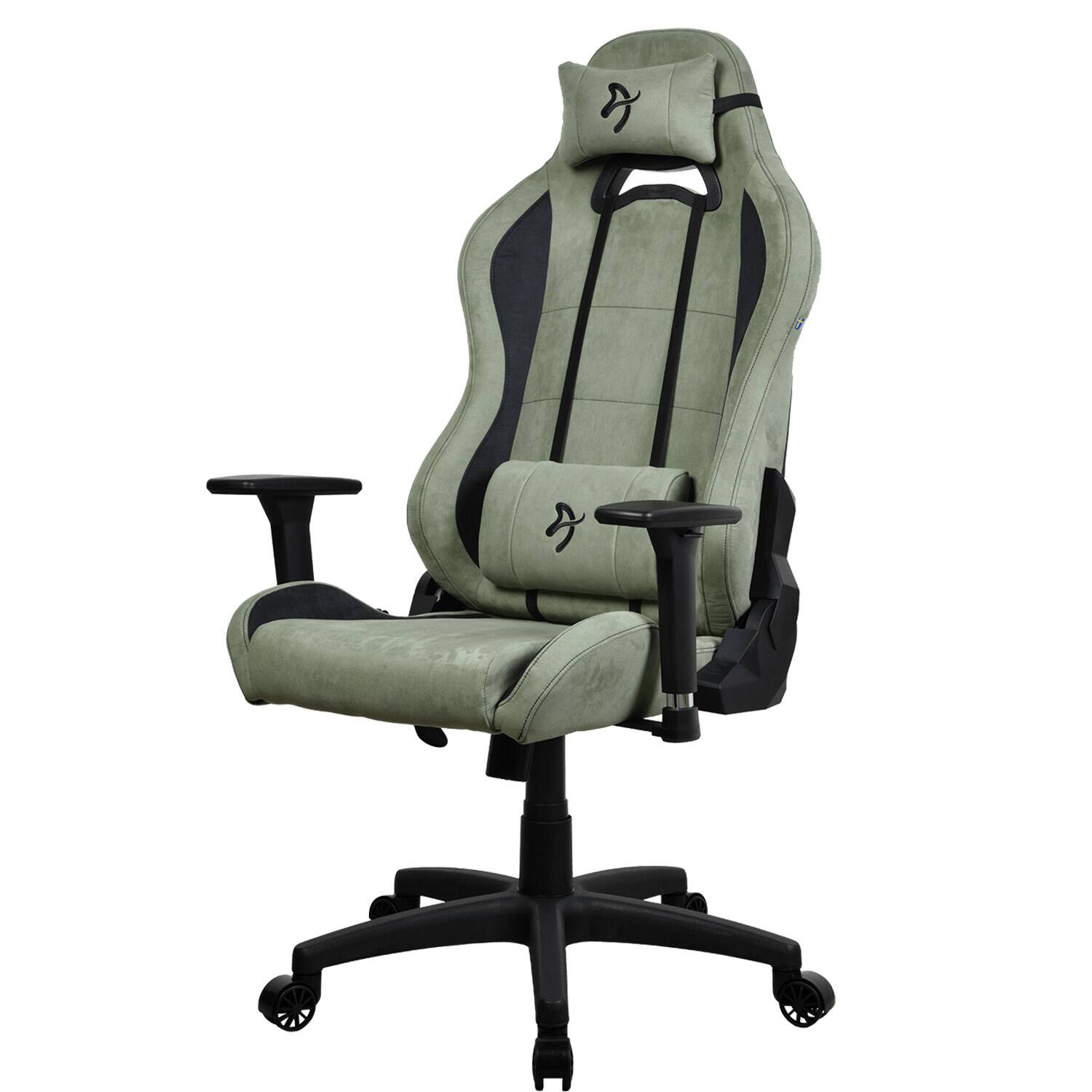 Left. Arozzi - Torretta Supersoft Upholstery Fabric Gaming Chair - Forest.