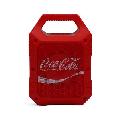 Front. Coca-cola - Coca-Cola Mini Party Speaker with Built-In Handle and Color Changing LED Lights - Red.