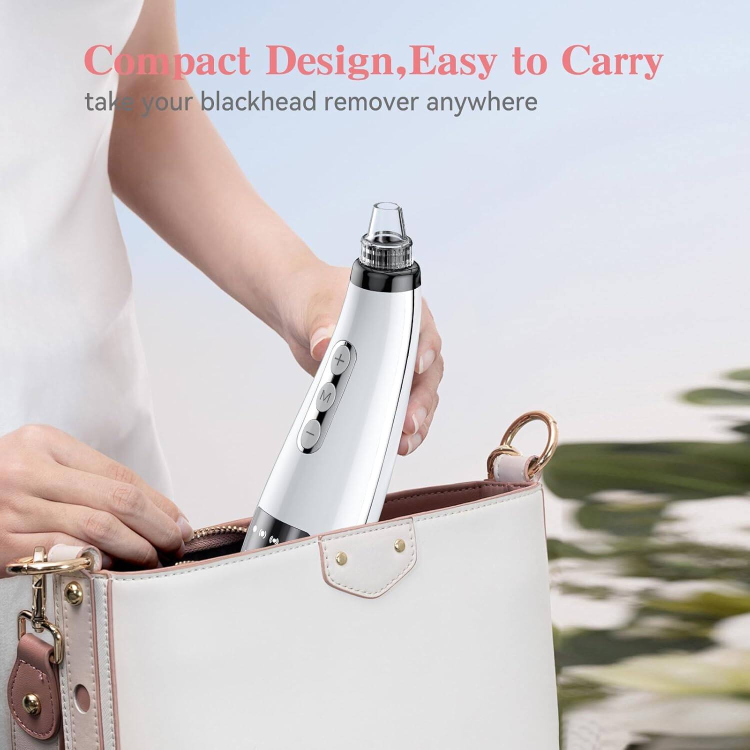 Compact Design, Easy to Carry take your blackhead remover anywhere