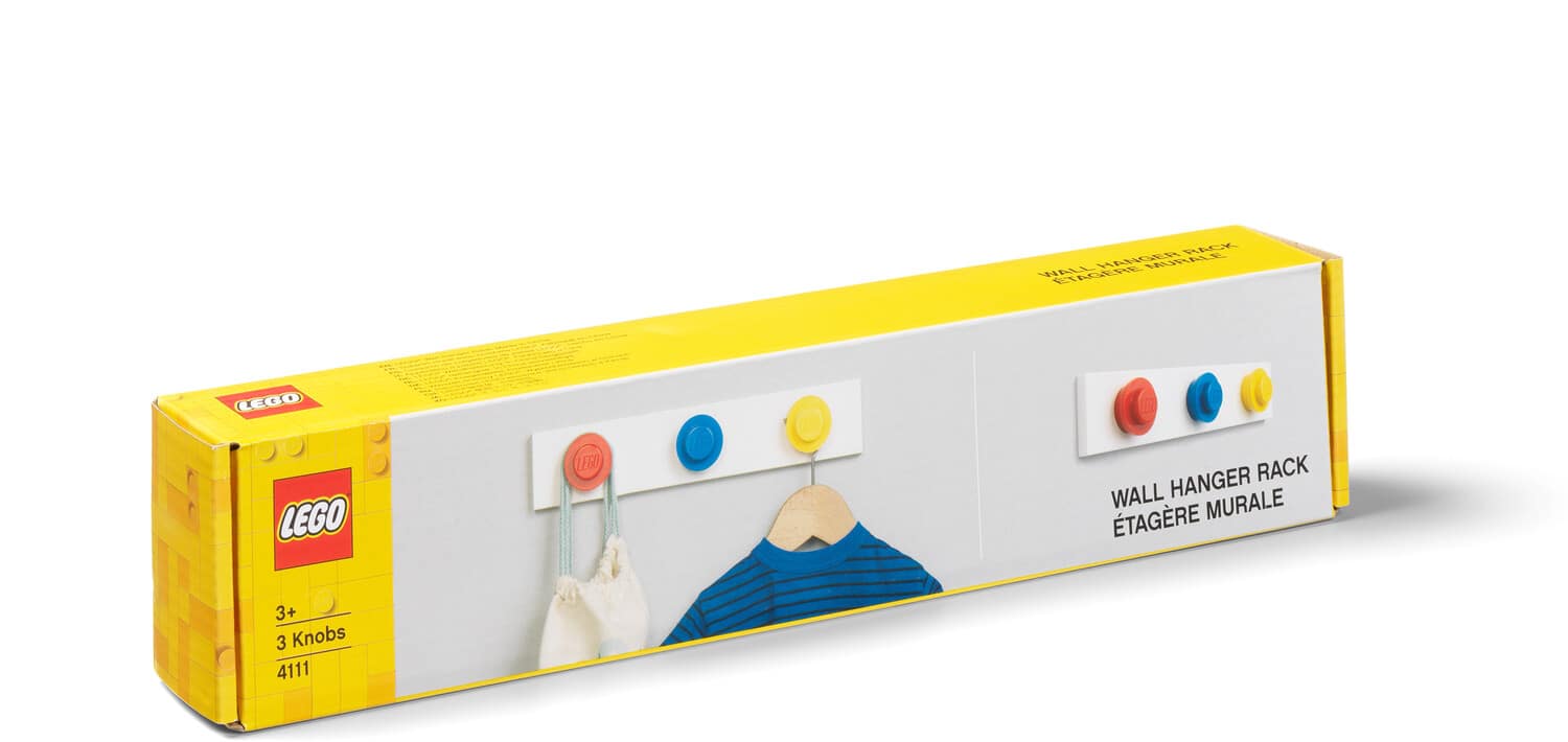 Room Copenhagen - LEGO Wall Hanger Rack, Red, Blue & Yellow - Collectibles - Multicolor