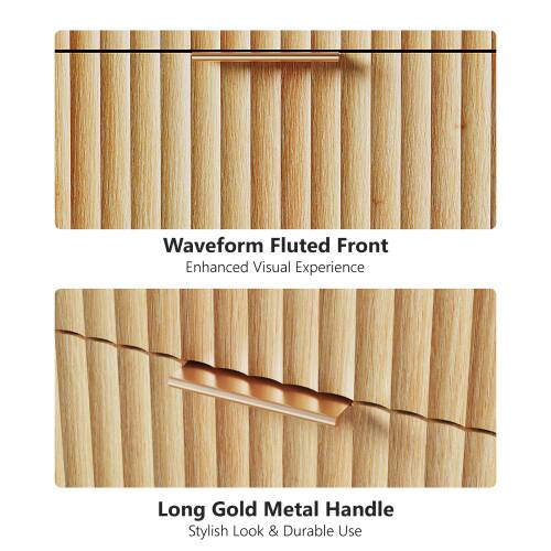 Waveform Fluted Front  
Enhanced Visual Experience  

Long Gold Metal Handle  
Stylish Look & Durable Use